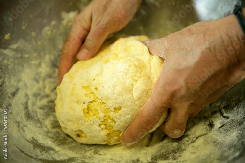 Making pasta by hand in Dogliani, Piedmont, Italy. photo