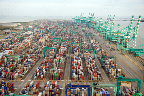 A container terminal shipping port in Johor, Malaysia. photo