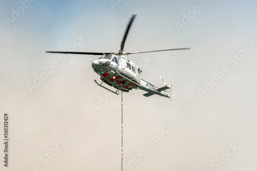 Fire fighting helicopter aircraft close-up