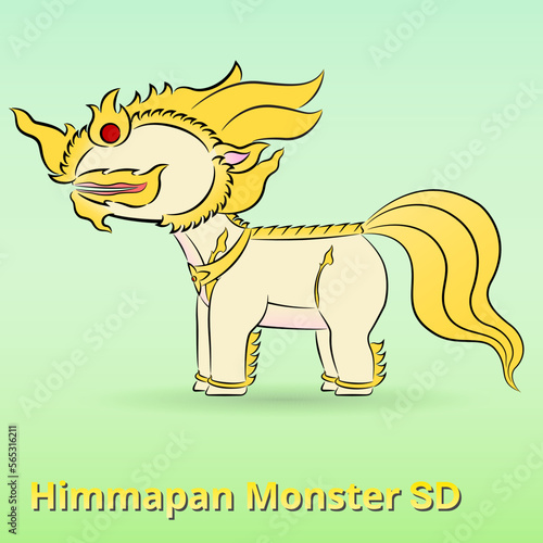 Himmapan monster cartoon SD style.