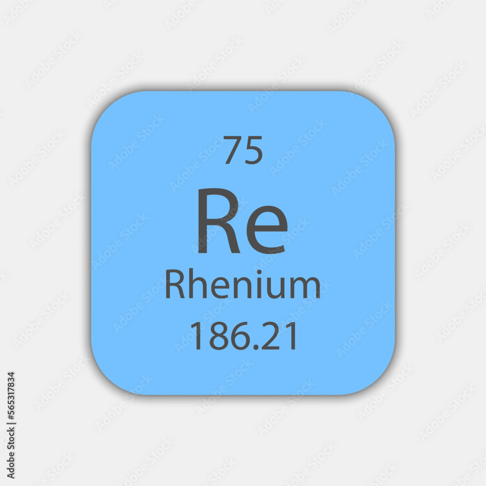 Rhenium symbol. Chemical element of the periodic table. Vector illustration. Rhenium symbol. Chemical element of the periodic table. Vector illustration.