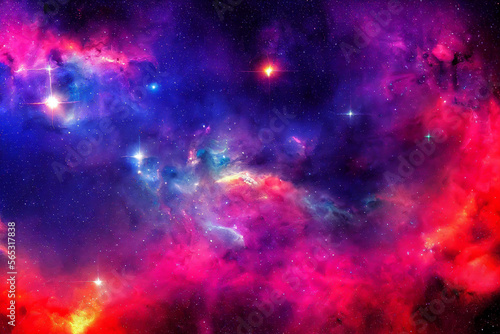 HD Wallpaper of colorful space stars galaxy nebula rendering Generative AI Content by Midjourney © simon