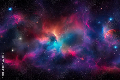 HD Wallpaper of colorful space stars galaxy nebula rendering Generative AI Content by Midjourney