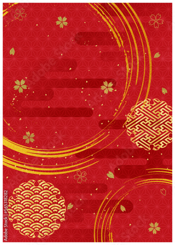 金箔筆模様和柄背景