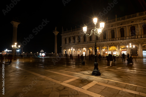 Hand-made lamps in Venice, Italy, in the winter season during the evening © Mauro