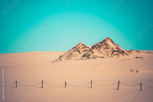 Fototapeta Naklejka Na Ścianę i Meble -  sand dunes, turquise sky, copy space