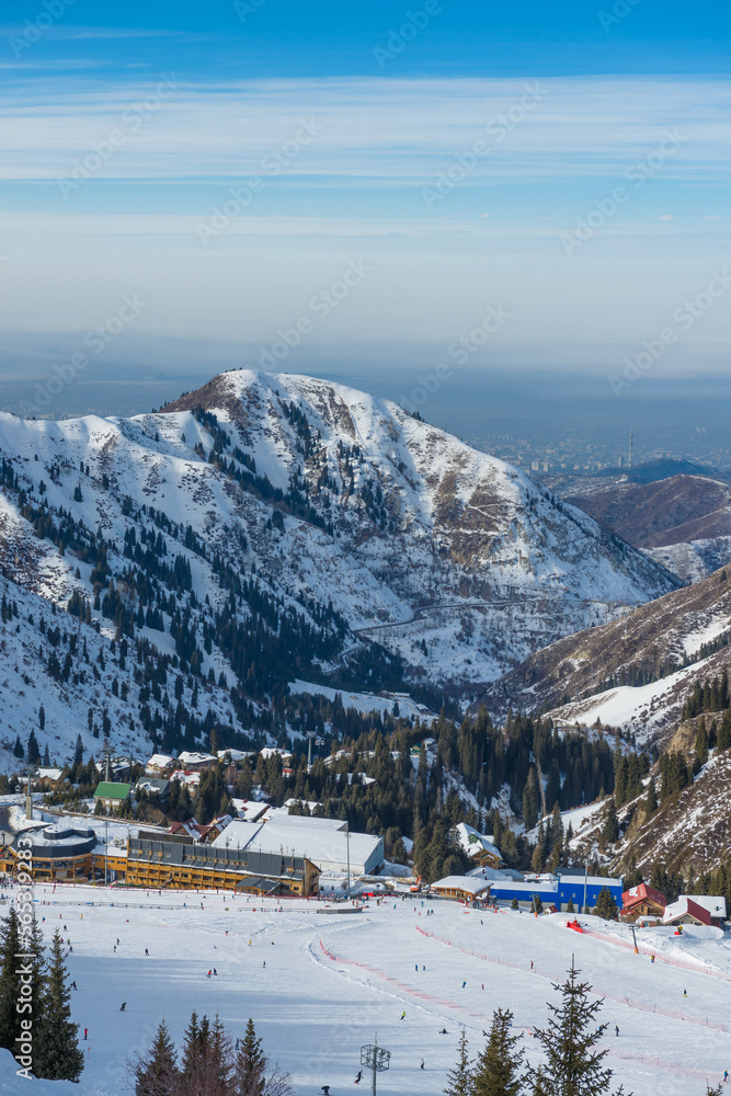 Ski resort. Mpuntain Shymbulak near Almaty