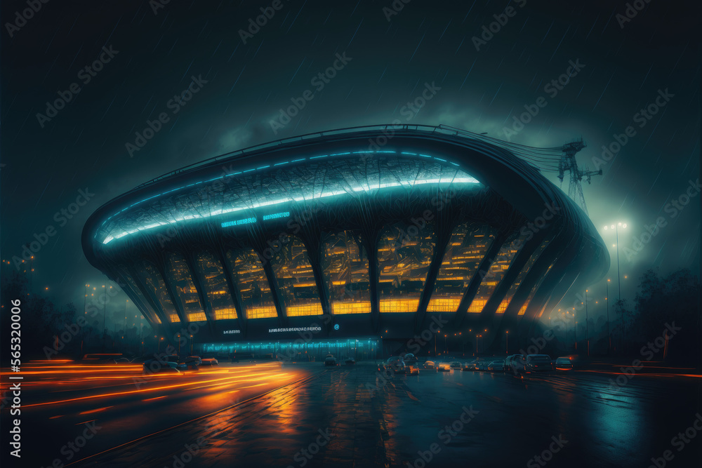 Football stadium cyberpunk 2077 Stock Illustration Adobe Stock