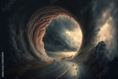 Cloud whirlwind tunnel storm tornado