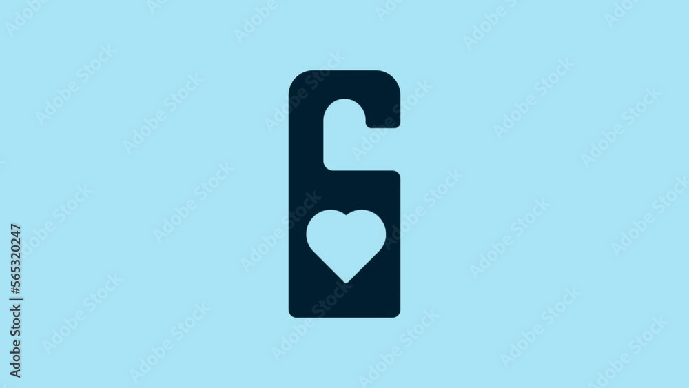 Blue Please do not disturb with heart icon isolated on blue background. Hotel Door Hanger Tags. 4K Video motion graphic animation Blue Please do not disturb with heart icon isolated on blue background. Hotel Door Hanger Tags. 4K Video motion graphic animation