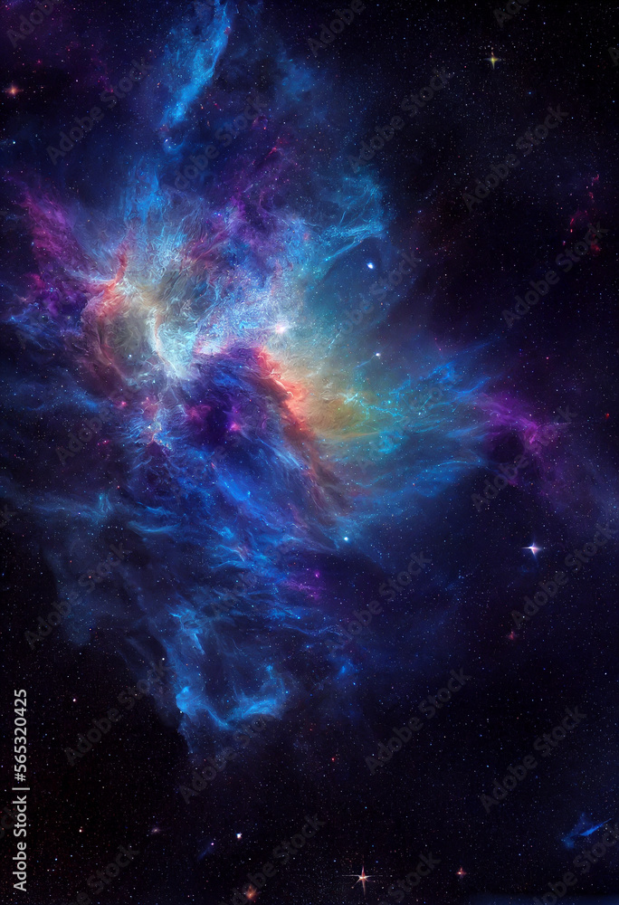 HD wallpaper space nebula stars universe colorful dark blue rendering Generative AI Content by Midjourney