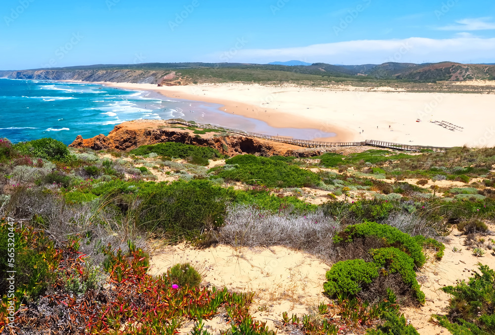 wild Praia da Bordeira beach at the west Algarve coast of Portugal wild Praia da Bordeira beach at the west Algarve coast of Portugal