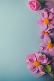 modern, minimalistic easter background with fresh flowers, generative ai