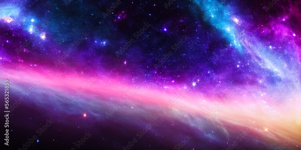 Obraz premium Colourful Deep Space Sci-Fi Stars, Clouds and Nebulas