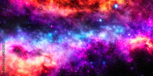 Colourful Deep Space Sci-Fi Stars, Clouds and Nebulas