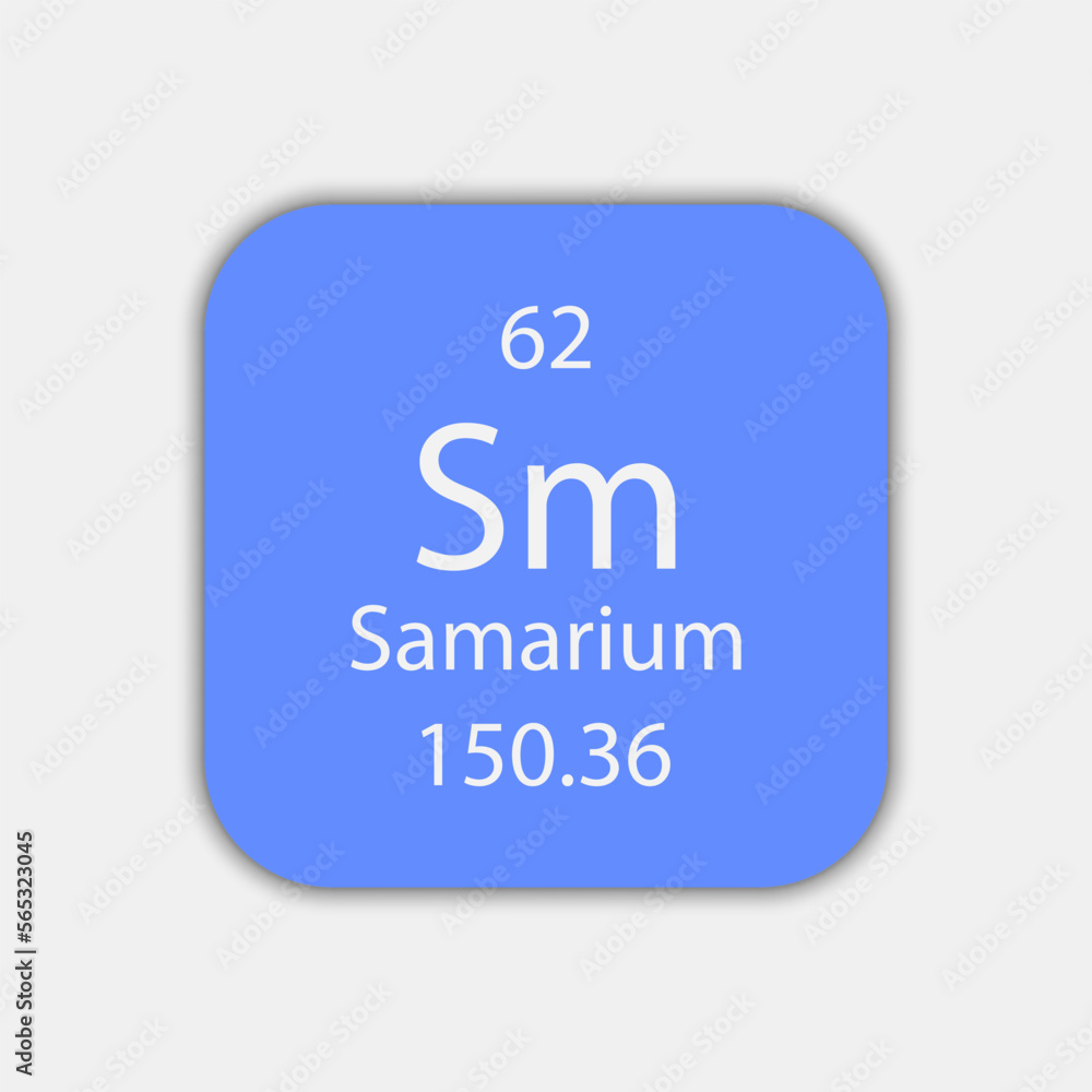 Samarium symbol. Chemical element of the periodic table. Vector illustration. Samarium symbol. Chemical element of the periodic table. Vector illustration.