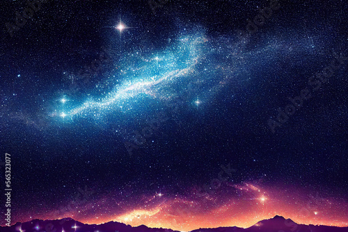 dazzling starry sky cosmic starry sky background material Generative AI Content by Midjourney © simon