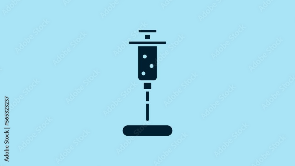 Blue Syringe icon isolated on blue background. Syringe for vaccine, vaccination, injection, flu shot. Medical equipment. 4K Video motion graphic animation Blue Syringe icon isolated on blue background. Syringe for vaccine, vaccination, injection, flu shot. Medical equipment. 4K Video motion graphic animation