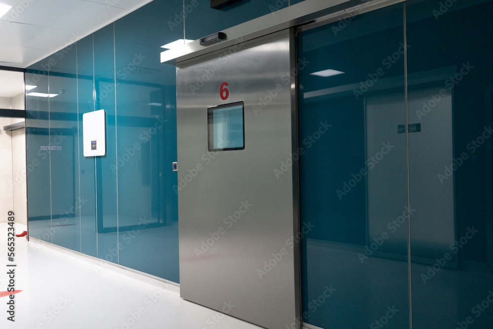 Operating room, Operating room waiting area. empty and green operating