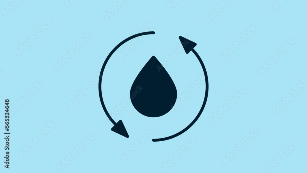 Blue Oil drop icon isolated on blue background. 4K Video motion graphic animation Blue Oil drop icon isolated on blue background. 4K Video motion graphic animation