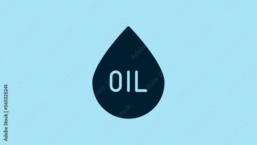 Blue Oil drop icon isolated on blue background. 4K Video motion graphic animation Blue Oil drop icon isolated on blue background. 4K Video motion graphic animation