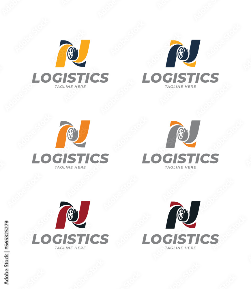Letter N logistics company logo design template Letter N logistics company logo design template