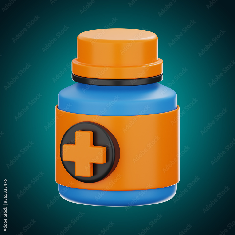 Obraz premium Premium medicine pill box icon 3d rendering on isolated background