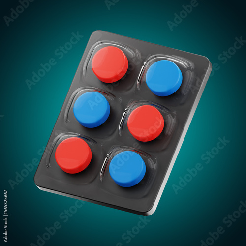 Premium medicine pill icon 3d rendering on isolated background