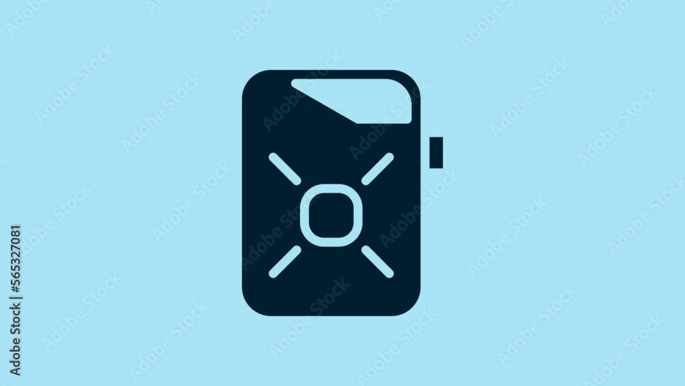 Blue Canister for motor machine oil icon isolated on blue background. Oil gallon. Oil change service and repair. Engine oil sign. 4K Video motion graphic animation Blue Canister for motor machine oil icon isolated on blue background. Oil gallon. Oil change service and repair. Engine oil sign. 4K Video motion graphic animation