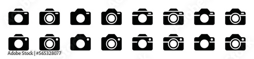 Camera icon set. Photo camera icon symbol. Photography camera in flat style for apps and websites, vector illustration