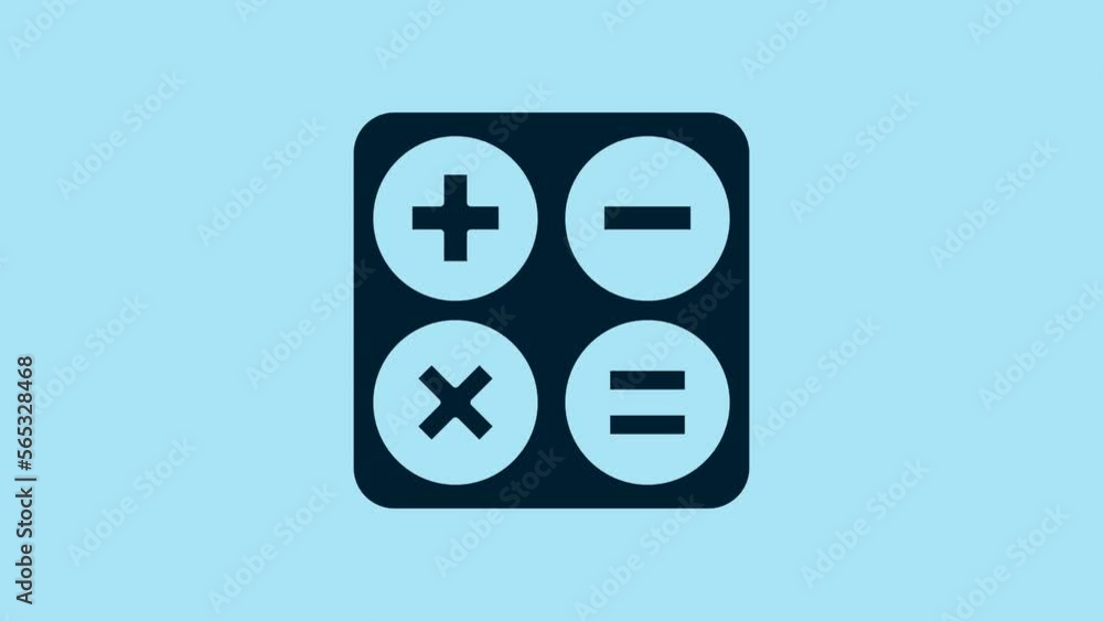 Blue Calculator icon isolated on blue background. Accounting symbol. Business calculations mathematics education and finance. 4K Video motion graphic animation Blue Calculator icon isolated on blue background. Accounting symbol. Business calculations mathematics education and finance. 4K Video motion graphic animation