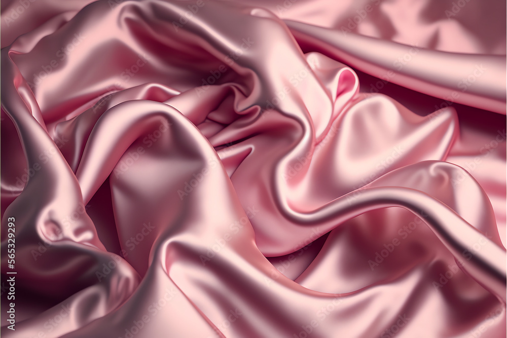 Obraz premium Silk Satin Background: A Beautiful Abstract Stock Photo of Soft Wavy Folds in the Fabric for Weddings, Anniversaries, Valentine's Day and Love