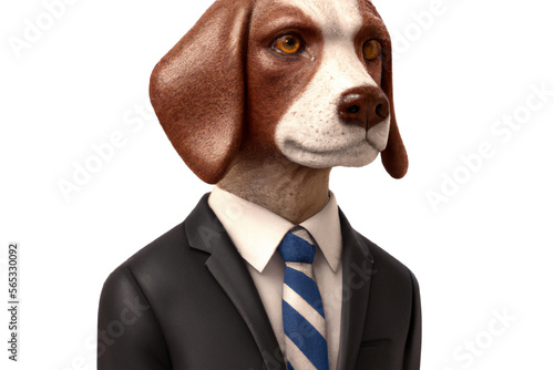 Portrait of Dog in a business suit – Generative AI 3D Illustration on white background © Walter Cicchetti