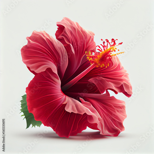 Hibiscus flower | Red hibiscus flower | Shoeblackplant | Hibiscus rosa-sinensis | Chinese rose | Hibiscus tea | AI Generative | Hyper realistic | Photorealism photo