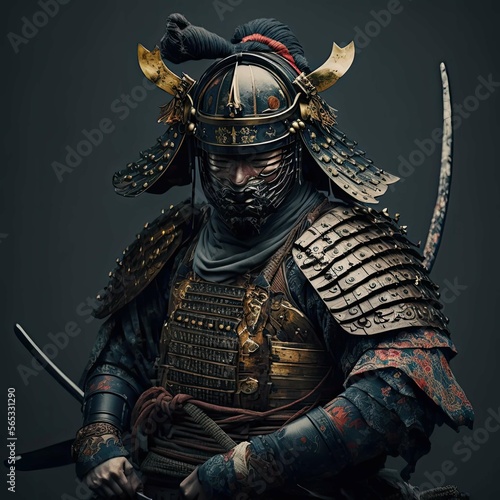 Samurai. Ancient. Traditional Japanese. Generative AI