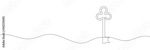 Key continuous drawing in one line. Key home continuous line. Vector illustration