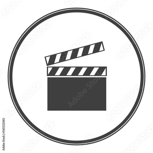 black movie clapper board vector icon