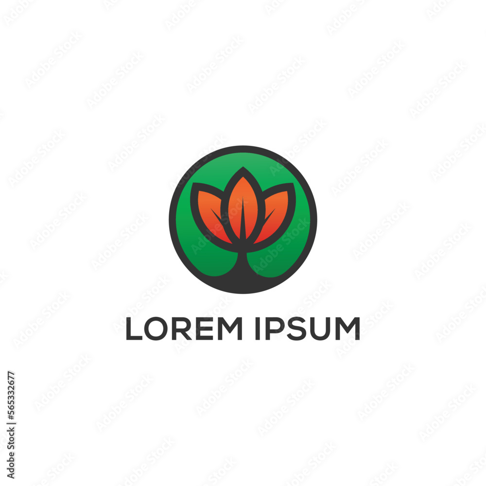 Modern colored lotus logo design Modern colored lotus logo design