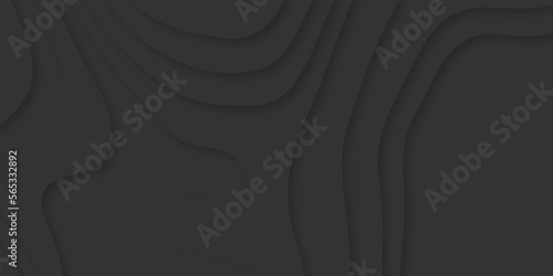 Abstract black Papercut banner concept. Paper carve black background for card poster brochure flyer design in lines black colors. Vector illustration. Cover layout template. Material design concept.