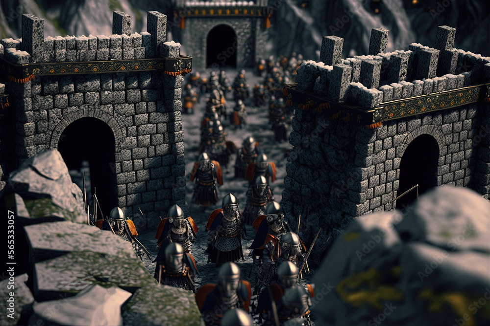 Dwarf fortress illustration, 3d voxel graphic render. Ai Generated ...