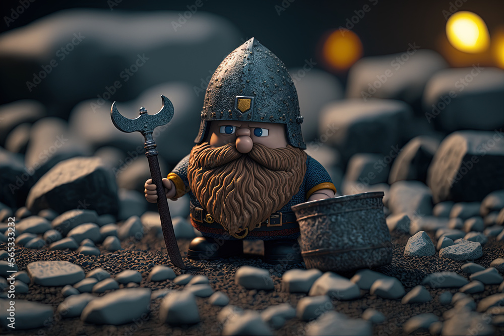 Dwarf fortress illustration, 3d voxel graphic render. Ai Generated ...