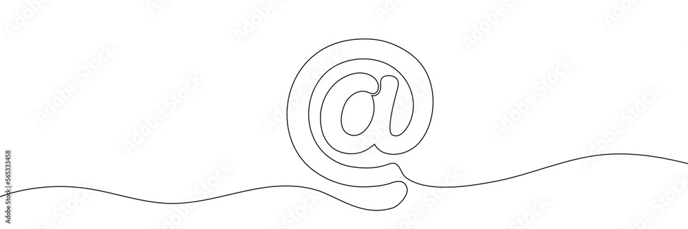 Obraz premium Continuous mail rendering. One line email icon.