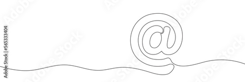 Continuous mail rendering. One line email icon.