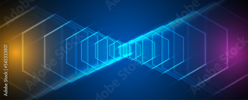 Quantum processing. Deep learning artificial intelligence. Future new technology  for business or science presentation