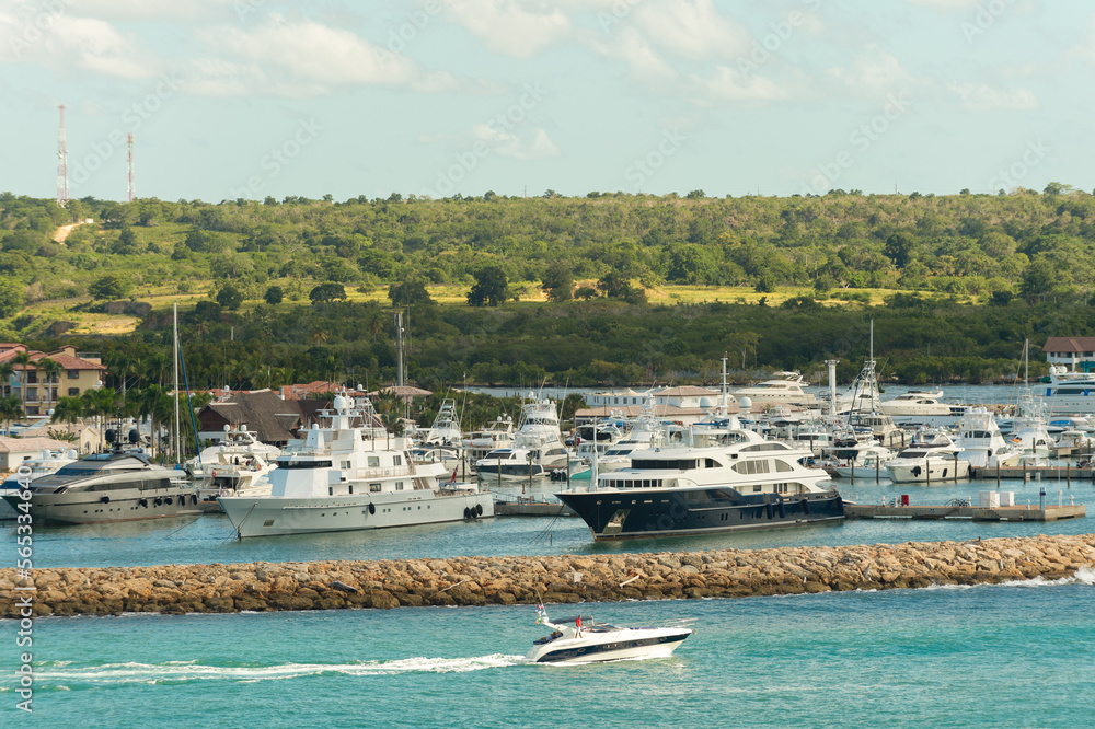 yachting harbour in the sea. yachting harbour view. summer vacation on yachting harbour
