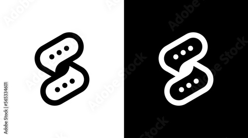 chatting logo monogram S letter initial black and white icon illustration style Designs templates