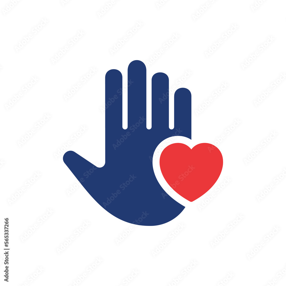 Palm of Hand and Heart Silhouette Icon. Symbol of Volunteering Pictogram. Charity and Donation Concept. Shape of Heart and Hand Icon. Isolated Vector Illustration Palm of Hand and Heart Silhouette Icon. Symbol of Volunteering Pictogram. Charity and Donation Concept. Shape of Heart and Hand Icon. Isolated Vector Illustration