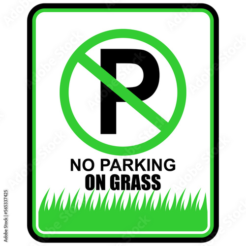 No Parking On Grass, sign vector