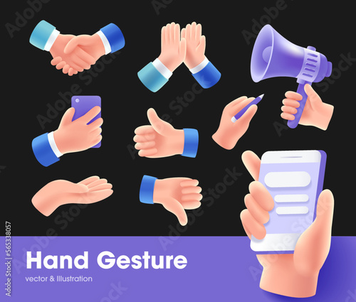 Hands Gestures 3D Illustration Pack