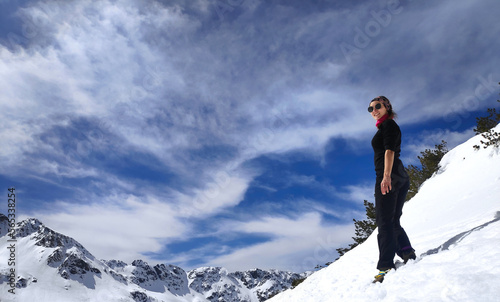 Young woman in winter Tatra mountains